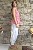 Nonni Gingham Bandeau Cami Miami Pink
